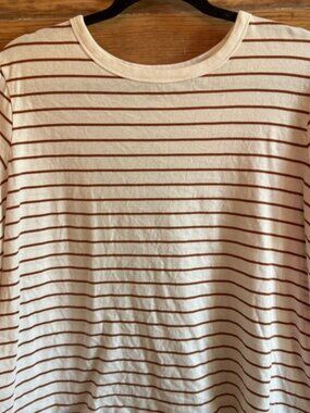 Old Navy Beige and Brown Striped Tee
